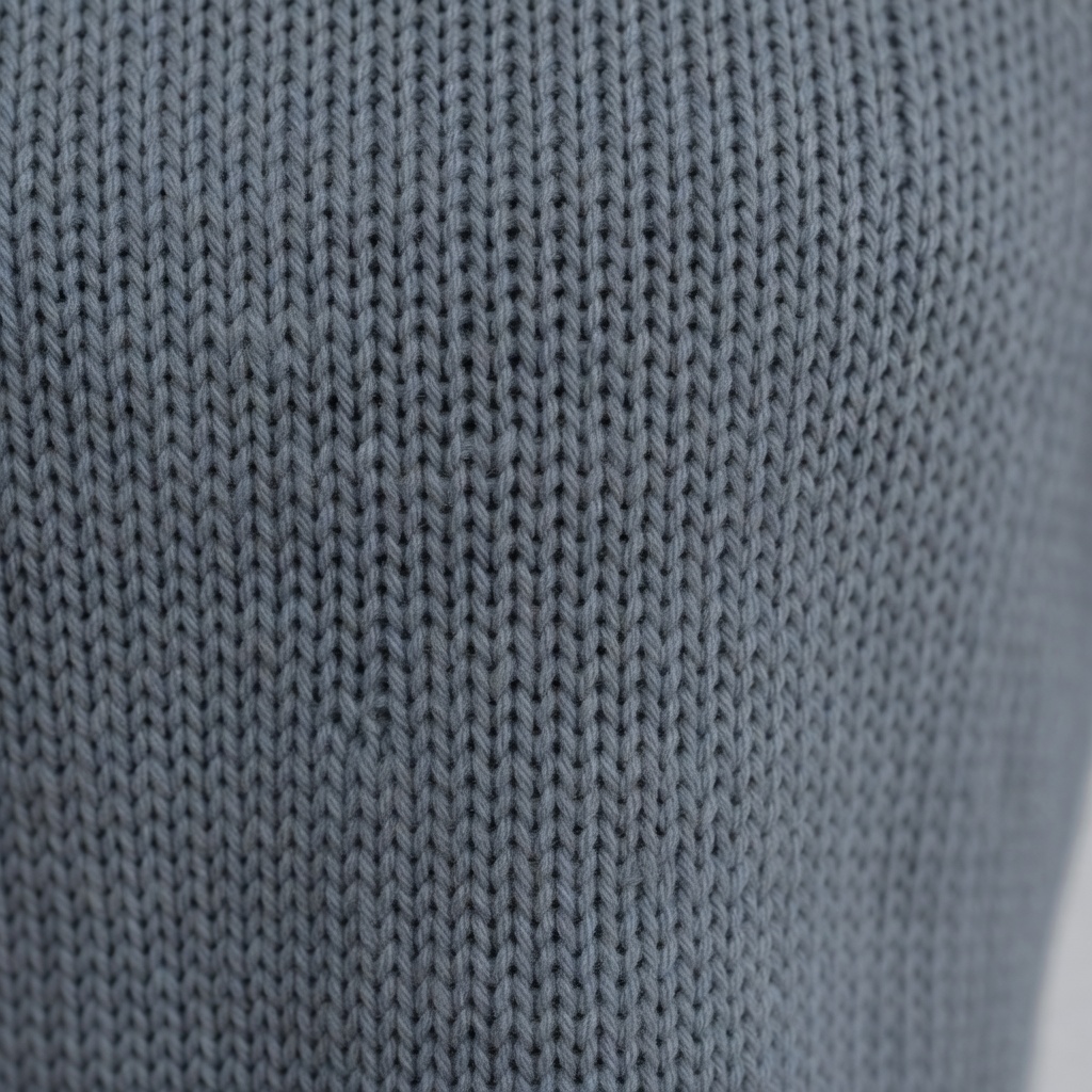 Impressie: macro van een matte merino jersey-steek